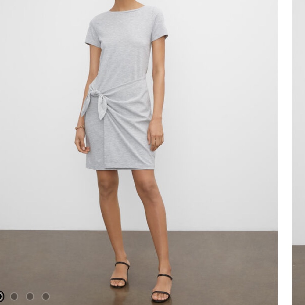 Club Monaco Twansia Light Heathered Grey Short Sleeve Tie Waist Casual Dress S - Picture 8 of 12